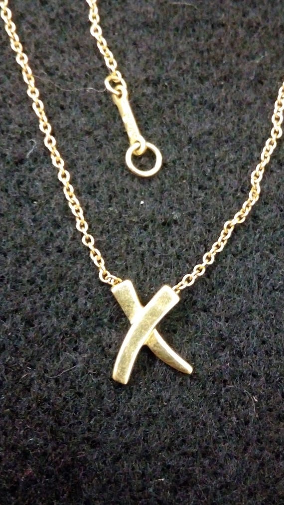 Tiffany Co. 18 KT Paloma Picasso Small x Necklace Etsy