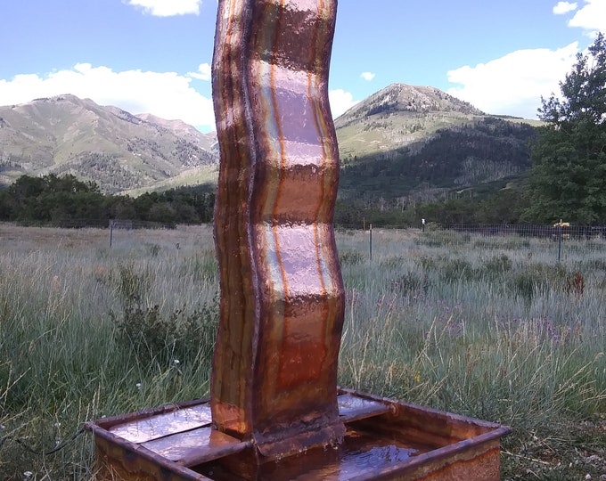 Copper Water Fountain Raintree With Fluted Base Etsy
