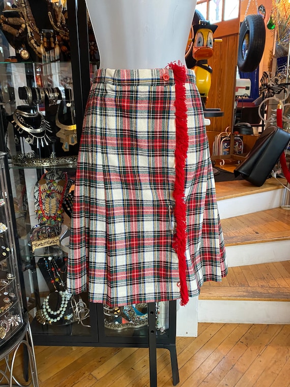 Authentic 70’s Vintage Scottish Style Plaid Pleat… - image 1