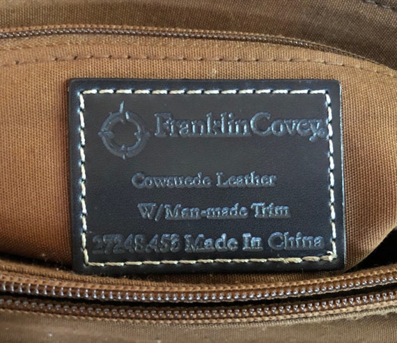Vintage Brown Suede FRANKLIN COVEY Briefcase Travel Bag -  Hong Kong
