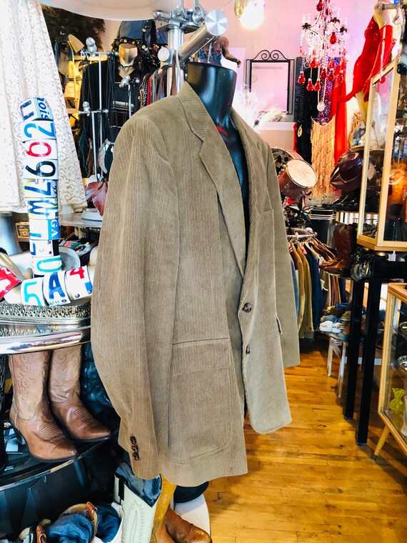 Vintage Men’s Light Brown Corduroy Blazer, Jacket