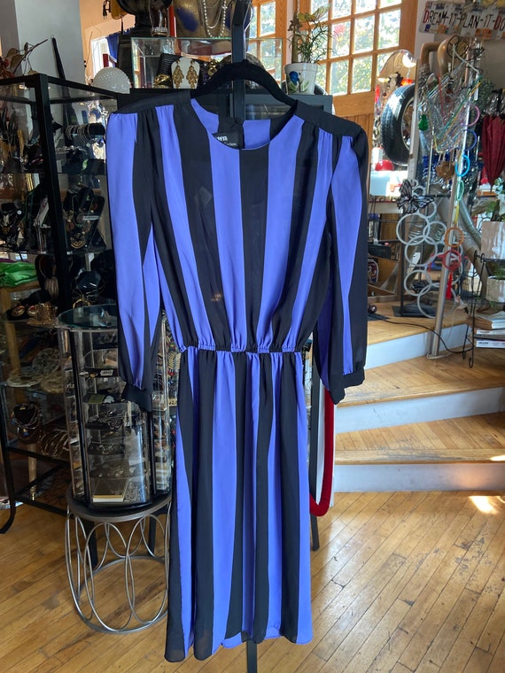 Purple and black striped dress 90s