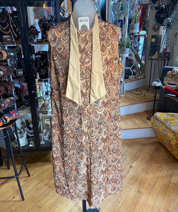 70’s Poly Paisley Shift Dress - image 2