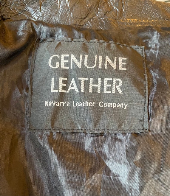 Vintage Black Patchwork Leather Coat - image 8