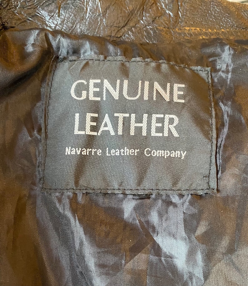 Vintage Black Patchwork Leather Coat image 8