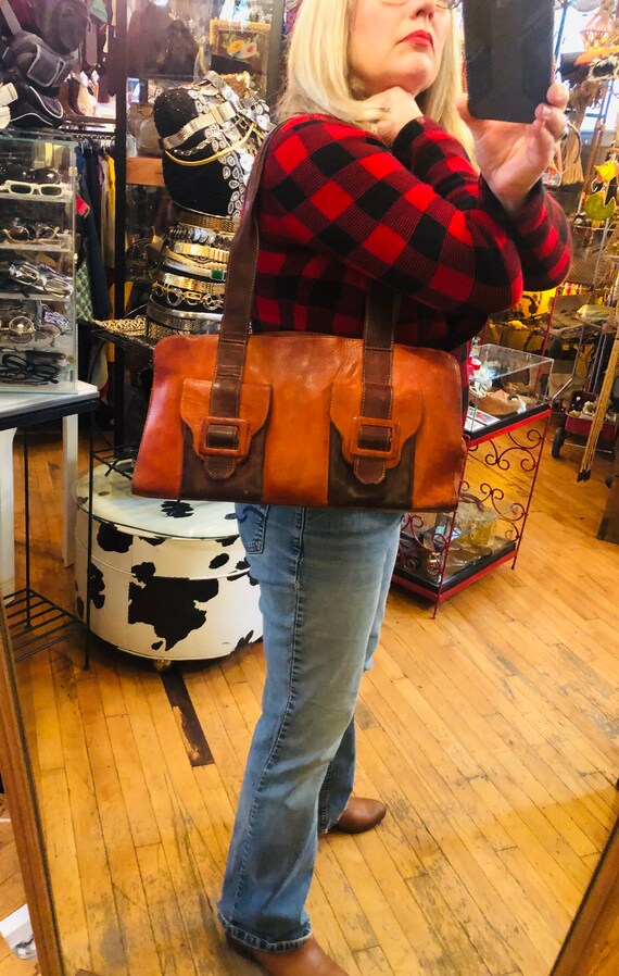 Hobo Rust and Brown Leather Shoulder Bag Handbag, 