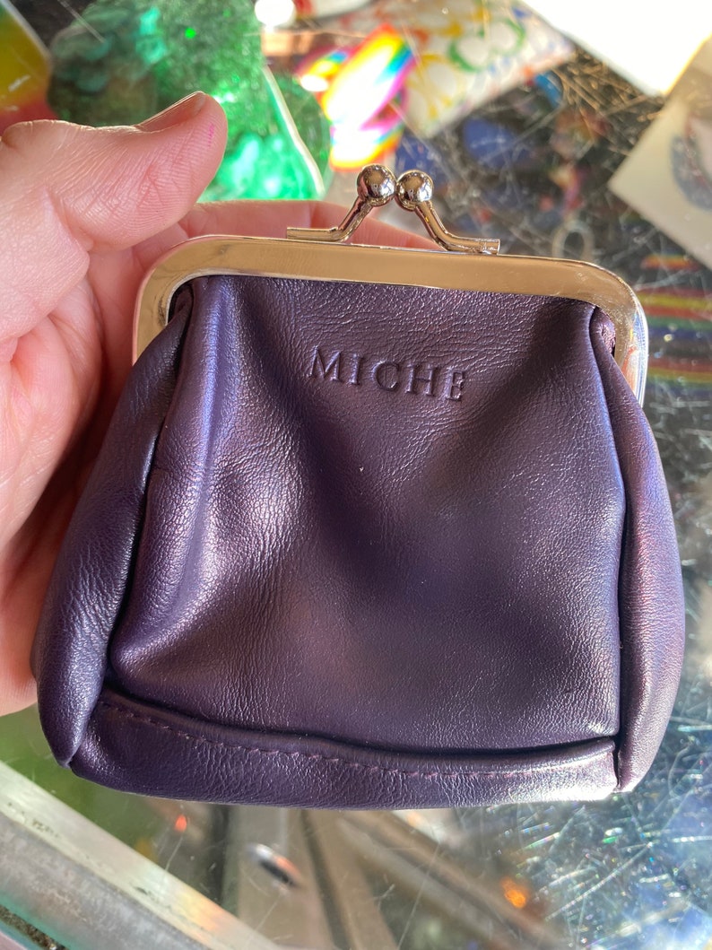 Authentic Vintage MICHE Purple Vegan Leather Coin Purse image 5