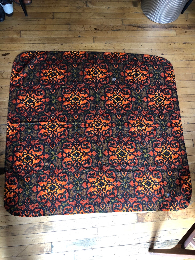 Orange Green Yellow and Black Designs Vintage Fabric for Crafting