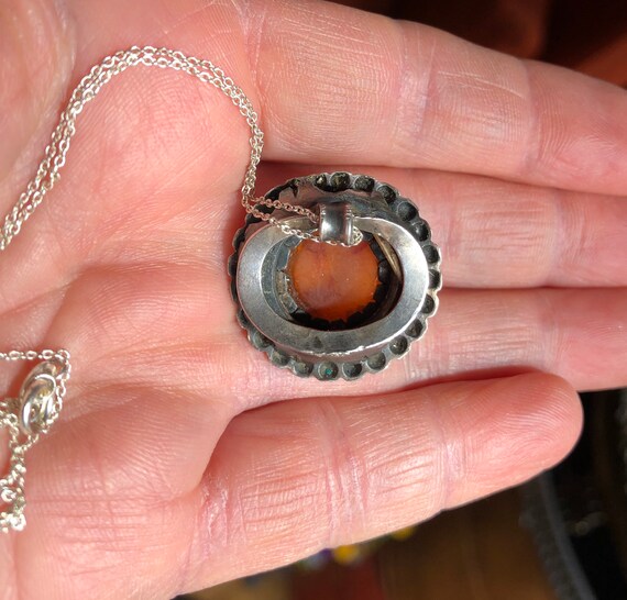 Amber and Sterling Silver Pendant and Sterling Si… - image 3