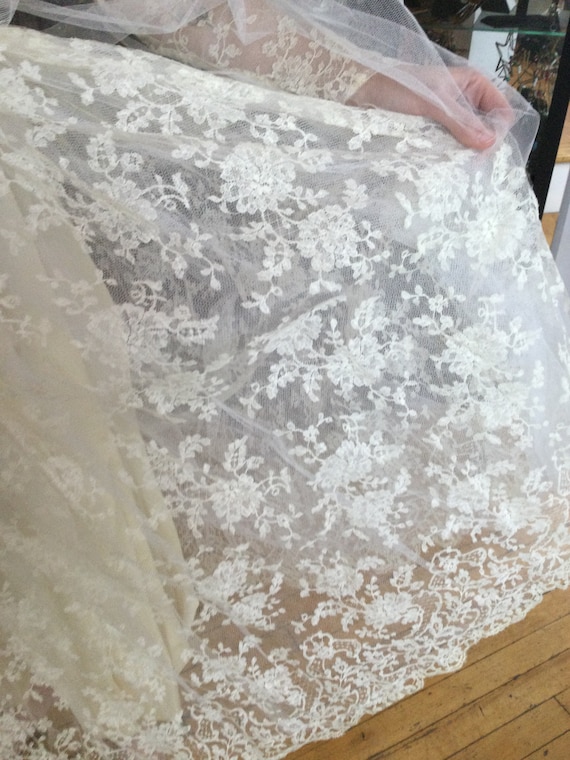 50’s Yellow White  Lace Wedding Dress - image 10