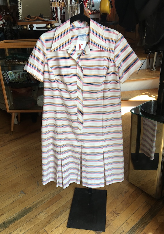 Vintage 50’s Romper Retro Short Sleeve Striped Dre