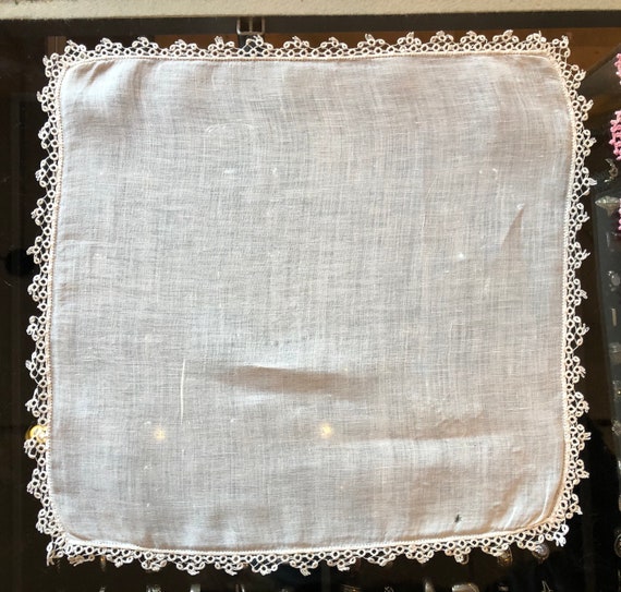 Lot of 4 Vintage White Linen Hankerchiefs with Cr… - image 3