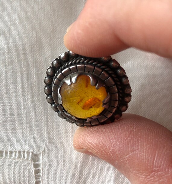 Amber and Sterling Silver Pendant and Sterling Si… - image 5