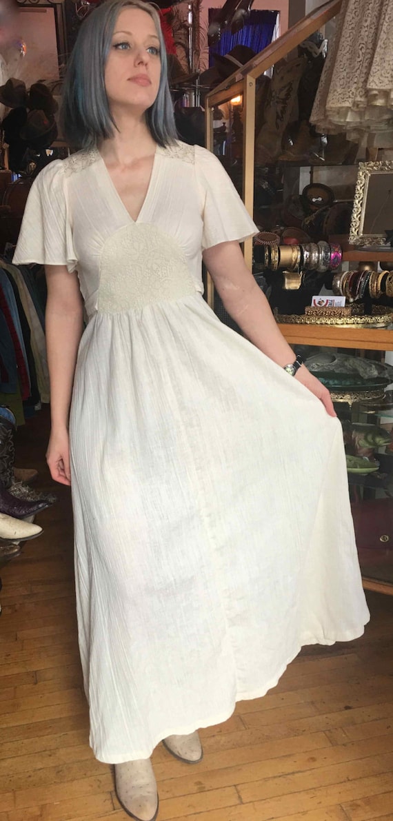 Off White Bohemian Bridal Dress Hippie Wedding Dresses Etsy