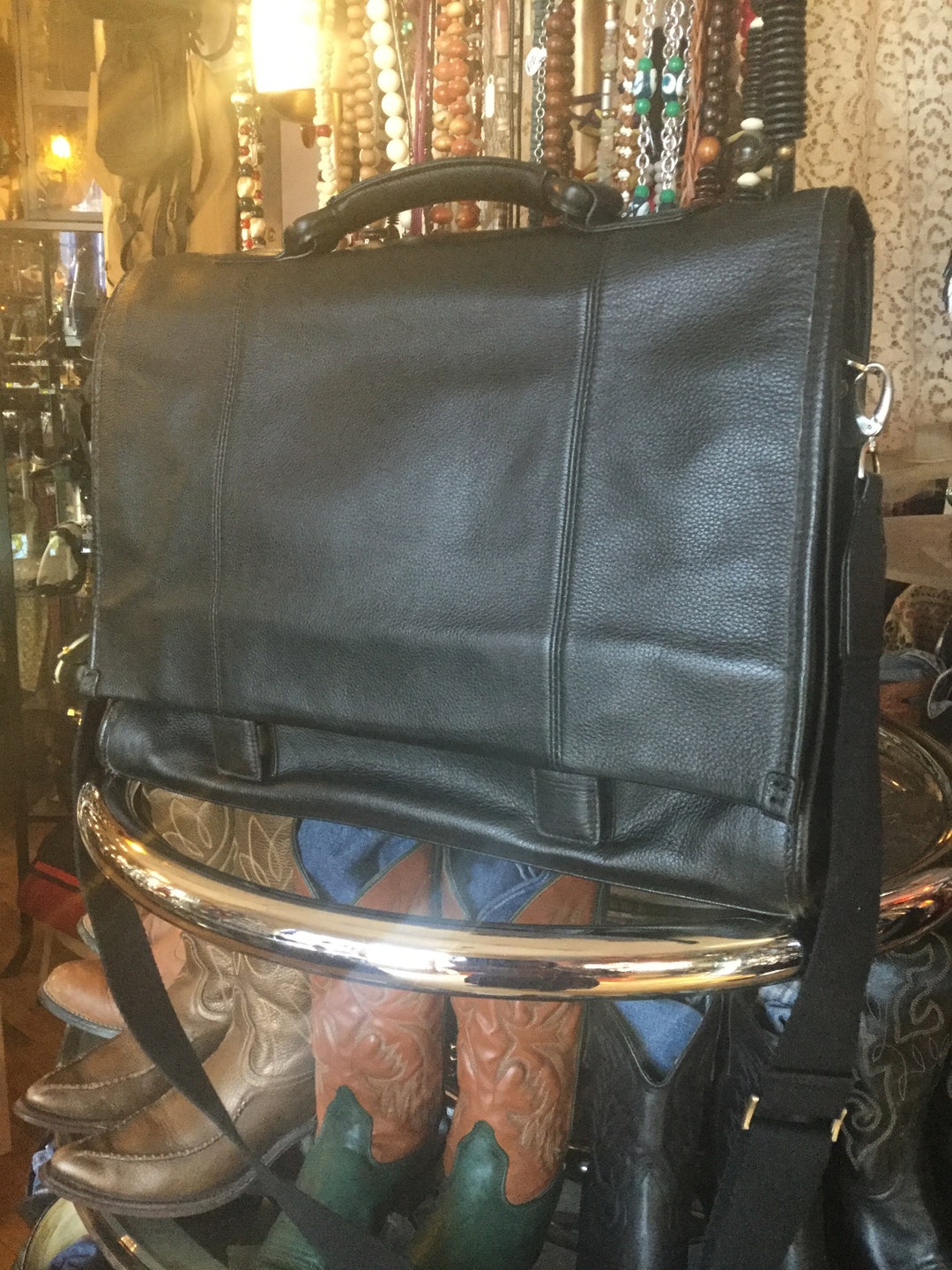 Buxton leather cheap laptop bag
