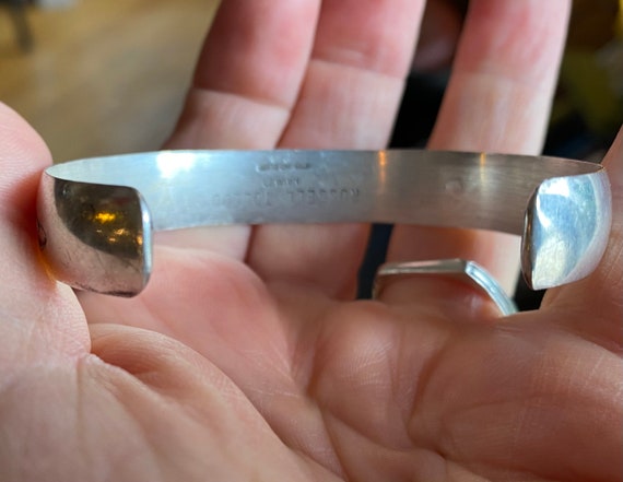 90’s Vintage Sterling Silver Navaho Bracelet Cuff - image 4
