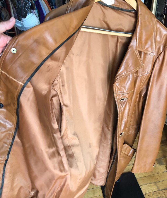 Vintage Men’s Caramel Color Leather Union Jacket - image 4