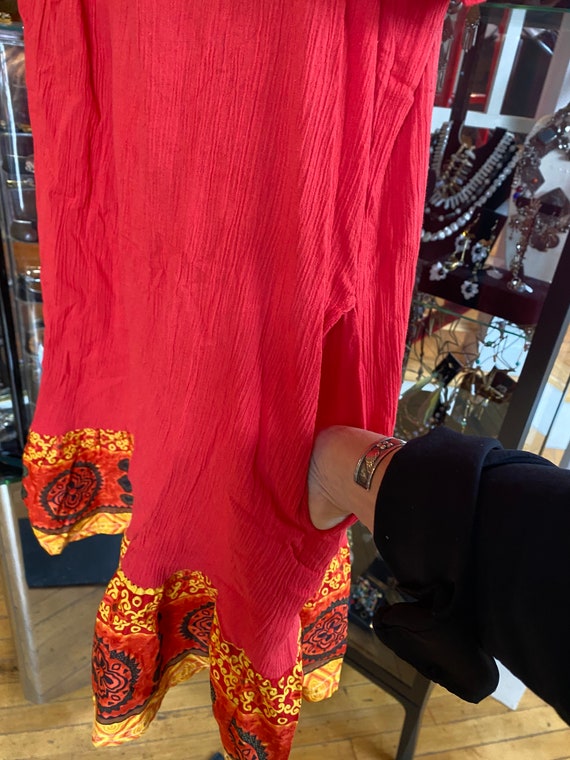 90’s Boho Red Tunic or Short Dress - image 5