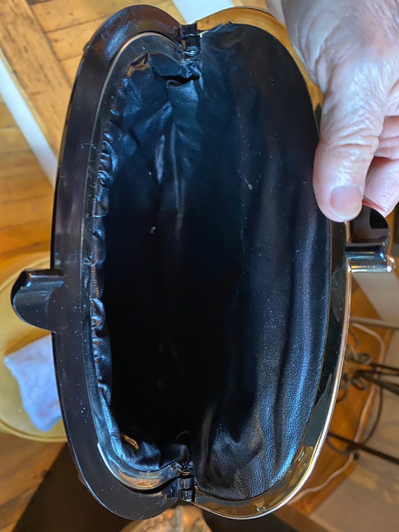70’s Vintage Black Leather Clutch Purse - image 8