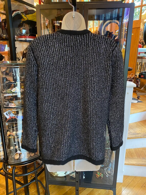 90’s Metallic Silver and Black Angora Blend Sweat… - image 4