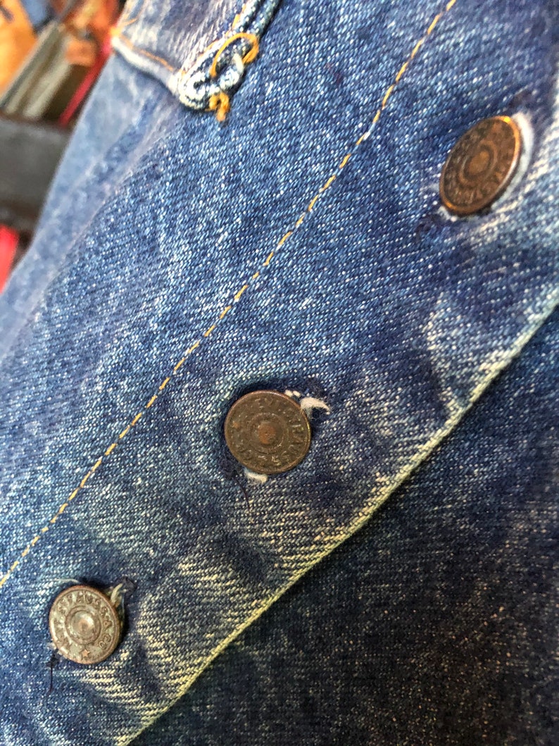 70\u2019s Boho Levi\u2019s Blue Denim Vest Women\u2019s Size Medium