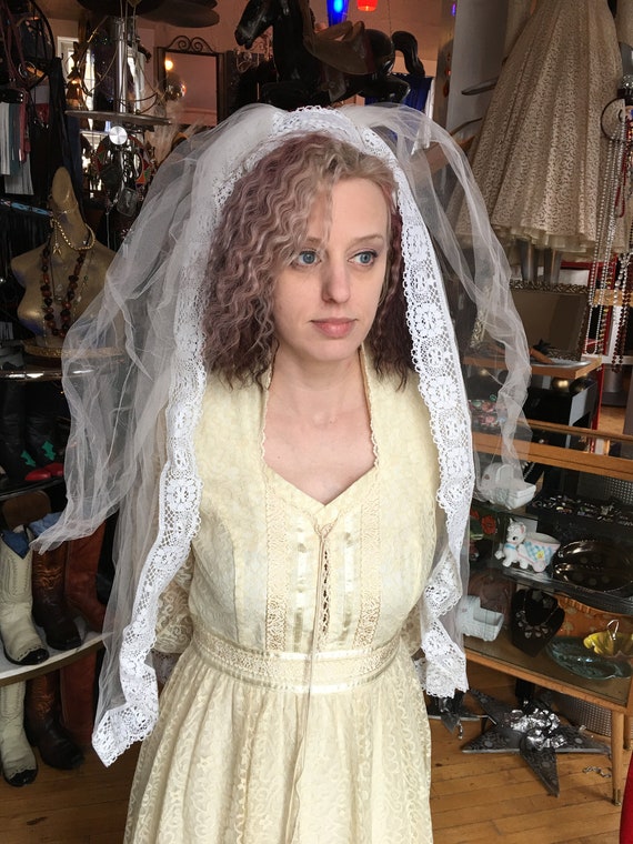 Vintage bridal veil 80s Gem