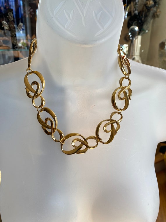 80s Retro Gold Metal AVON Necklace 18” - image 1