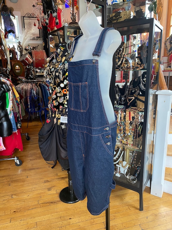 90’s Vintage Blue Jean Short Overalls