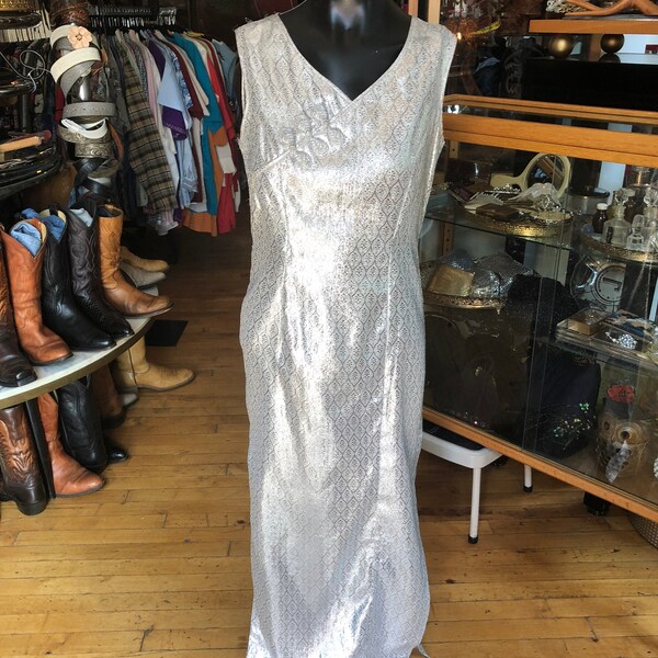Silver Lame Dress Etsy