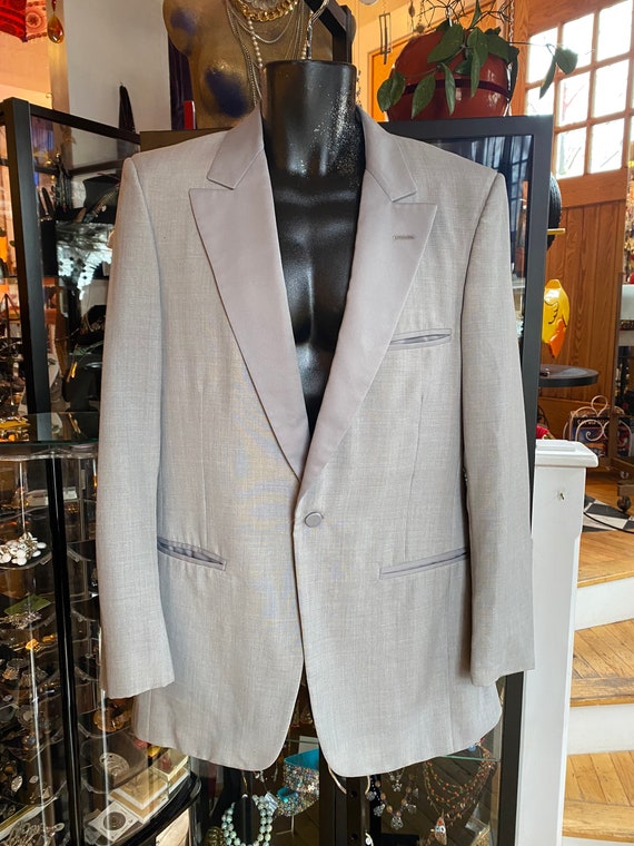 90’s Vintage Pierre Cardin Grey Linen Sports Jacke
