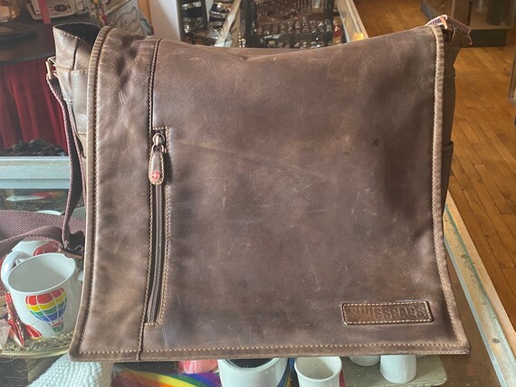 90s Retro SWISSBAGS Brown Leather Briefcase - Etsy