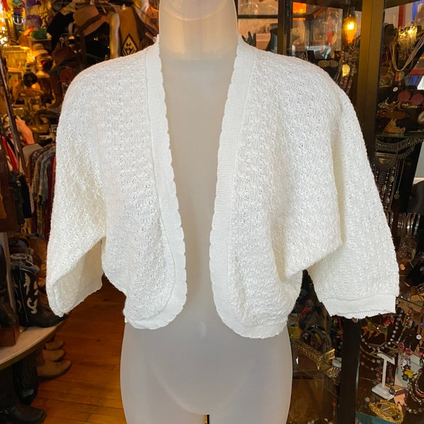 White Knit Shrug Etsy