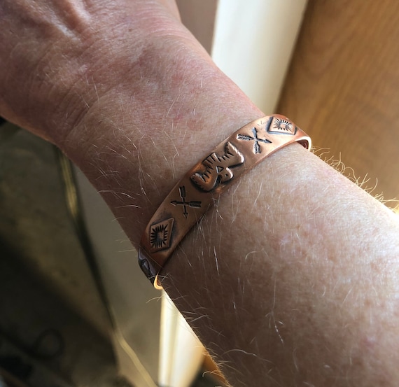 Vintage Copper Cuff Bracelet, Bells Trading Post … - image 5