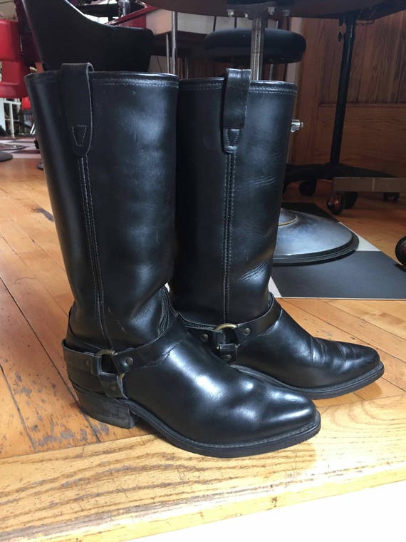Harness Boots Vintage Women's Black Leather Harness - Etsy France