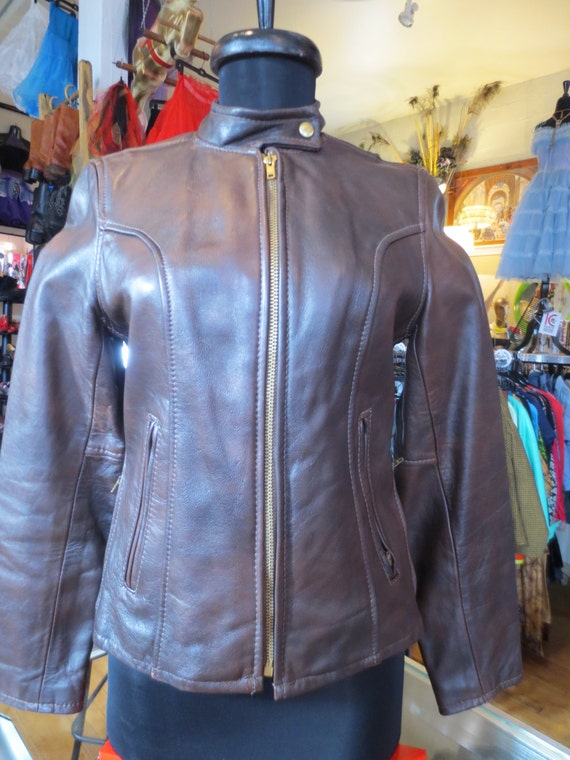 Chocolate Brown Vintage Women's Leather Jacket