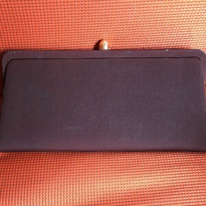 Vintage Brown Clutch with Brown Satin Bow Evening Bag Prom Purse image 3