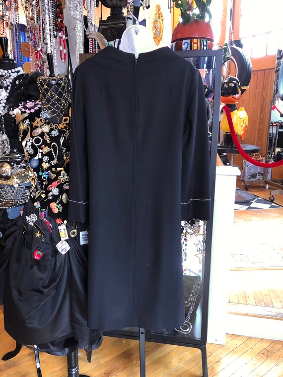 70’s Vintage Black and Rhinestone Dress - image 3