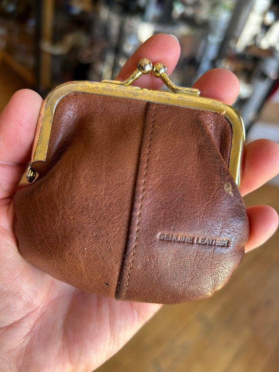 Vintage coin purse brown Gem