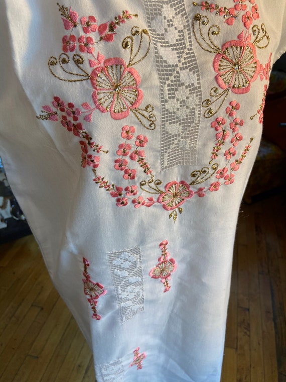 Small embroidered ethnic sack dress cotton - image 4