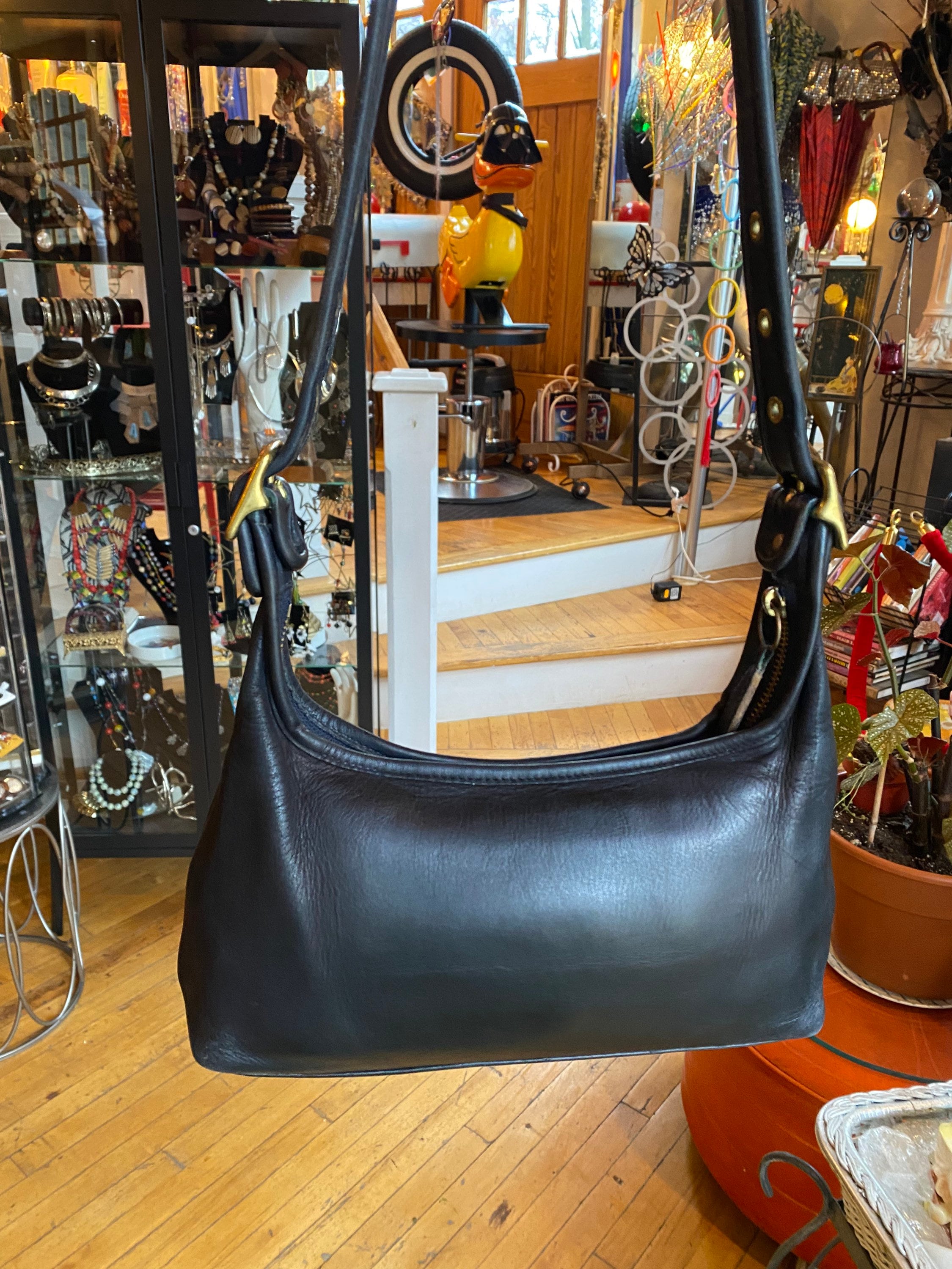 COACH Black Leather Handbag Purse Classic Shoulder Bag A10-9059 Vintage