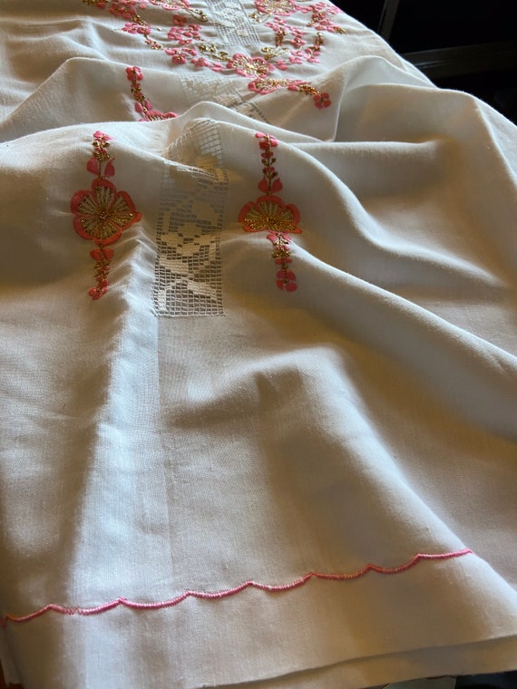 Small embroidered ethnic sack dress cotton - image 9