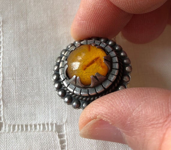 Amber and Sterling Silver Pendant and Sterling Si… - image 6