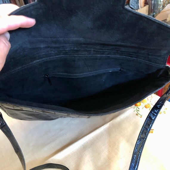 Black Eel Skin Crossbody Handbag - image 9