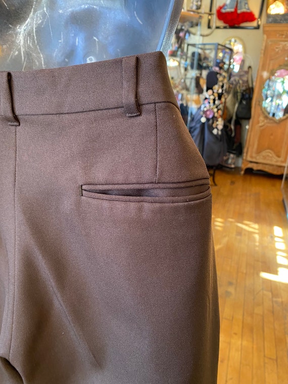 Authentic Vintage 70’s Brown Poly Pants - image 8