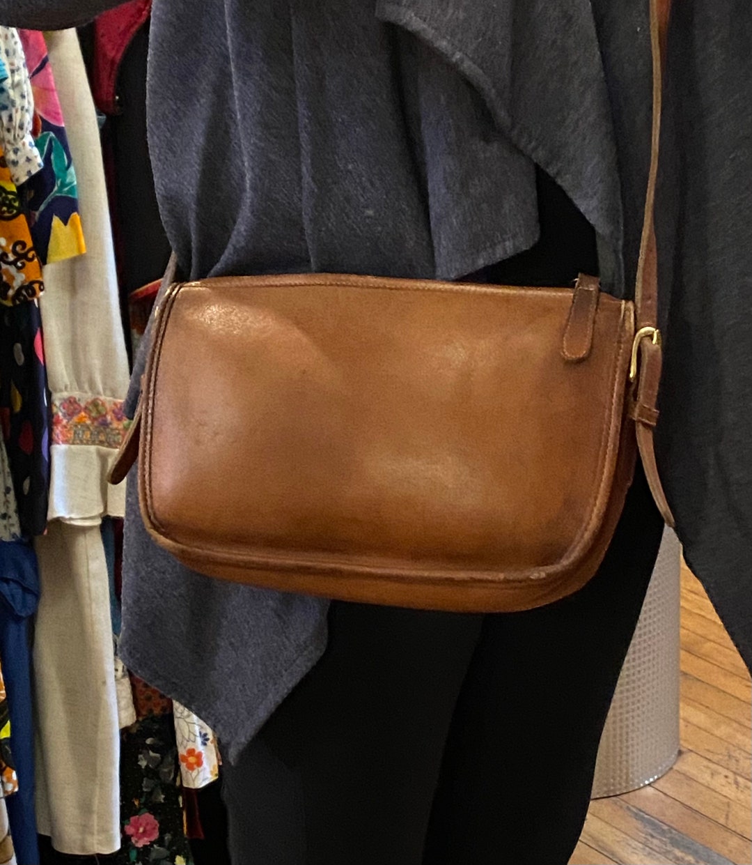 Authentic Vintage Coach British Tan Leather Basic Bag Clutch and Hand Bag  With Strap. - Etsy