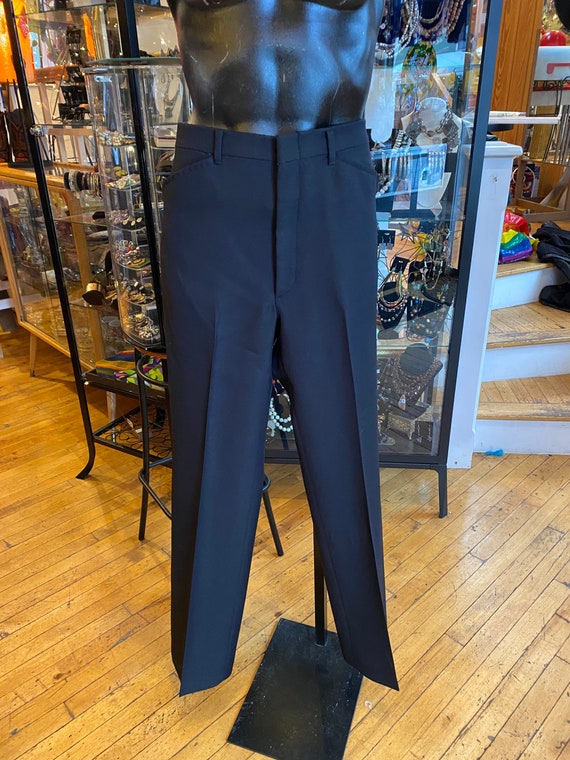 80’s Retro Black Poly FARAH Pants