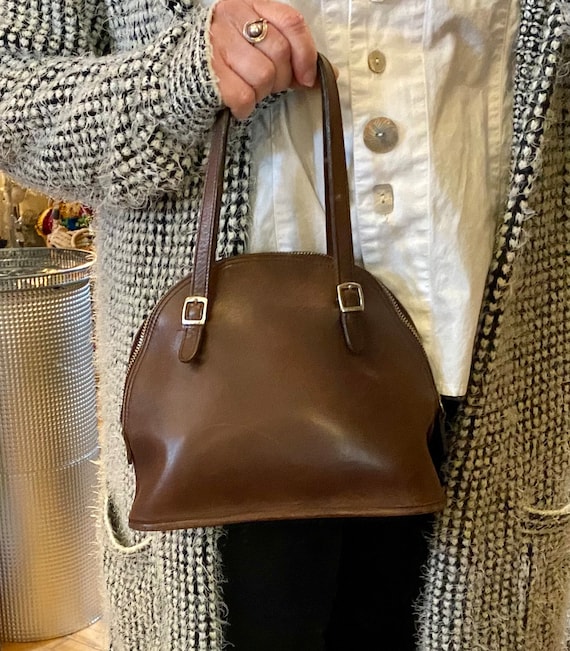 Coach Legacy Signature Ivory Brown Satchel Handbag — Holy Thrift