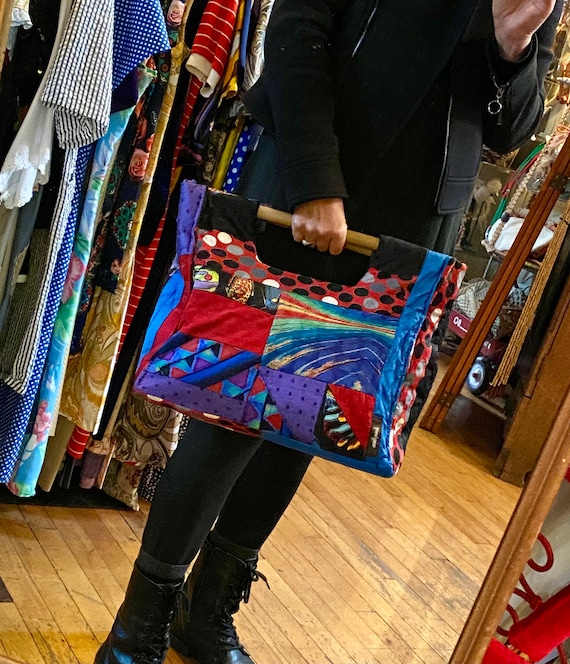80’s Neiman Marcus Silk Patchwork Bag