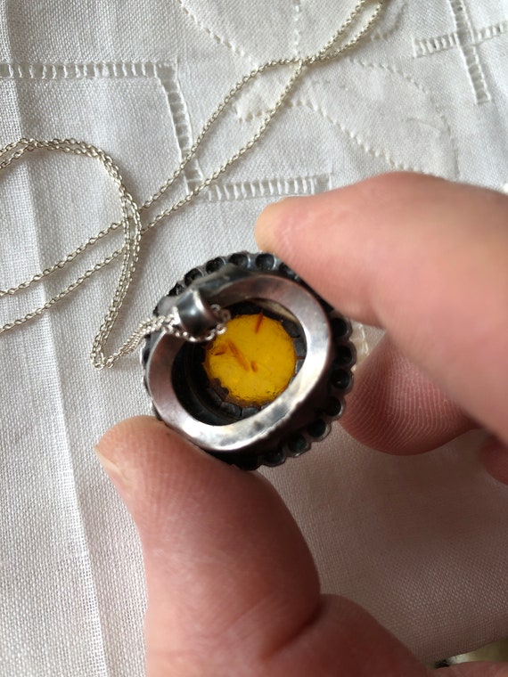 Amber and Sterling Silver Pendant and Sterling Si… - image 8