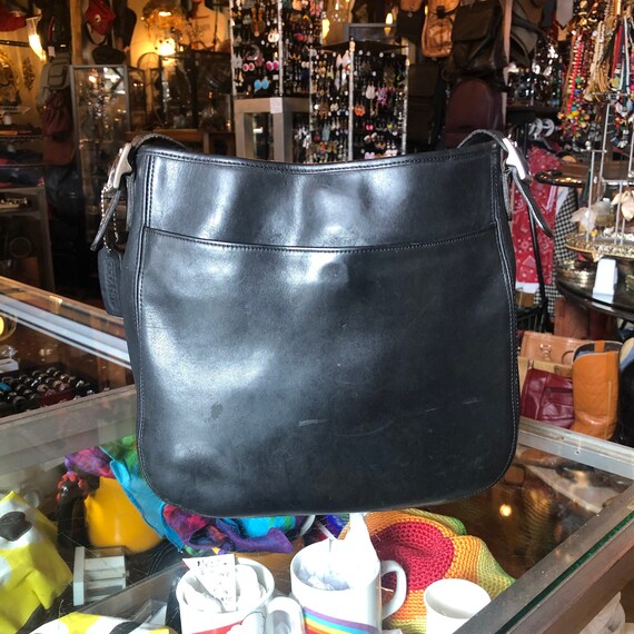 Vintage 90s Coach Black Leather Bag